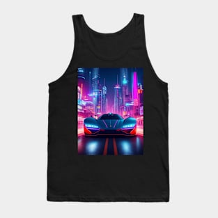 Asian Neon Velocity: Futuristic Thrill Ride Tank Top